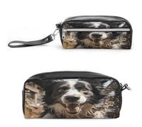 MNVTSKOP Pastor Border Collie Make-up-Tasche, kleine Kosmetiktasche, Reiseetui, tragbarer Schreibwaren-Organizer für Frauen, Lehrer