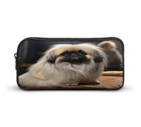 MNVTSKOP Pekinese Hunde-Federmäppchen, großes Fassungsvermögen, Federmäppchen, Büro-Federmäppchen für Männer und Frauen, Schreibtisch-Organizer