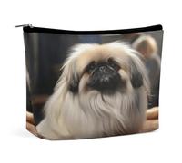 MNVTSKOP Pekinese Hunde-Kosmetiktasche, große Kapazität, Reise-Make-up-Tasche, trendig, tragbar, Kulturbeutel für Damen