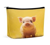 MNVTSKOP Piggy Is Jumping Kosmetiktasche, große Kapazität, Reise-Make-up-Tasche, trendig, tragbar, Kulturbeutel für Damen