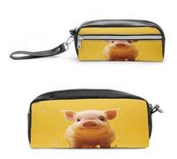MNVTSKOP Piggy Is Jumping Make-up-Tasche, kleine Kosmetiktasche, Reiseetui, tragbarer Schreibwaren-Organizer für Frauen, Lehrer
