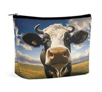 MNVTSKOP Prairie Cow Kosmetiktasche, große Kapazität, Reise-Make-up-Tasche, trendig, tragbar, Kulturbeutel für Damen