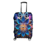 MNVTSKOP Rechteckige Mandala-Gepäckabdeckungen, kratzfest, waschbar, aus Polyester, elastisch, Reisegepäckschutz für Kofferschutz, weiß, S