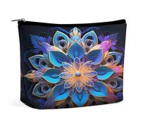 MNVTSKOP Rechteckige Mandala-Kosmetiktasche, große Kapazität, Reise-Make-up-Tasche, trendig, tragbar, Kulturbeutel für Damen