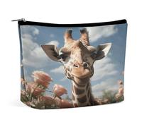 MNVTSKOP Schöne Giraffen-Kosmetiktasche, große Kapazität, Reise-Make-up-Tasche, trendig, tragbar, Kulturbeutel für Damen