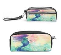 MNVTSKOP Schöne Make-up-Tasche mit Meerjungfrauenschwanz, kleine Kosmetiktasche, Reiseetui, tragbarer Schreibwaren-Organizer für Frauen, Lehrer