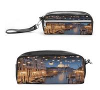 MNVTSKOP Schöne Make-up-Tasche Venedig bei Nacht, kleine Kosmetiktasche, Reiseetui, tragbarer Schreibwaren-Organizer für Frauen, Lehrer