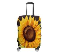 MNVTSKOP Schöne Sonnenblumen-Gepäckabdeckungen, kratzfest, waschbar, Polyester, elastisch, Reisegepäckschutz für Koffer, Schutzabdeckung, weiß, M
