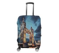 MNVTSKOP Tower Bridge In London Gepäckabdeckungen, kratzfest, waschbar, aus Polyester, elastisch, Reisegepäckschutz für Kofferschutz, weiß, S