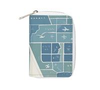 MNVTSKOP Weiches Leder-Kreditkartenetui, Bankkartenetui, nautisches Segelboot, Kartendruck, Visitenkartenetui, Geldbörse mit 20 Kartenfächern, Ausweishülle, Organizer, Reißverschluss, Geldbörse für