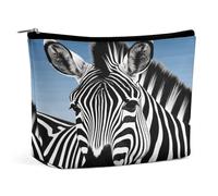 MNVTSKOP Zebra Kosmetiktasche, große Kapazität, Reise-Make-up-Tasche, trendig, tragbar, Kulturbeutel für Damen