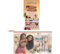 Moana Beauty-Set | Kinder-Set mit Pinzetten, Strumpfbändern und Scrunchies im Etui | Haarzubehör im tropischen Disney-Design