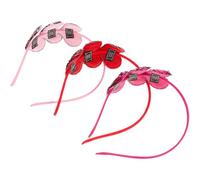 Mobestech 3 Stück Herzförmige Haarbänder für Frauen und Mädchen Stoff Stirnbänder in Rot Pink und Fuchsia Leichtes Haarschmuck für Valentinstag Party und Alltag
