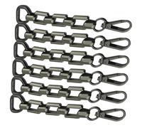 Mobestech 6 Stück Teiliges Taschenverlängerungsketten aus Robustem Metall in Gunmetal Vielseitig als Schulter Umhängetaschenriemen Einsetzbar Modisches DIY Zubehör für Individuelle