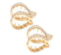 Mobestech Haarkralle 2 Stück Hoher Pferdeschwanzhalter mit Strass Stabiler Haarspangen Claw Clip für Kurze Haare Elegante Damen Haaraccessoires für Alltag und Partys