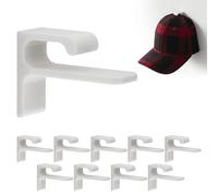 Mobilefox Cap Wandhalterung Basecap Halterung Kappen Mützen Wand Halter 10er Set passend für New Era Flexfit usw. Weiß Selbstklebend