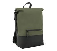 Mobilis Rolltop Rucksack mit Verstärkter Tasche für 16-Zoll-Laptop, großes Fassungsvermögen 25 l, Elegant und Funktional, Wasserabweisend, Täglichen und Beruflichen Gebrauch - Militärgrün/Schwarz