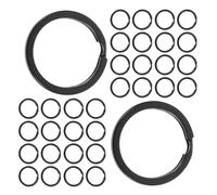 MOBUTOFU 100 Stück Flache 25mm Metall Schlüsselringe mit Doppelschlaufe Geteilte Schlüsselanhänger für Haus Auto und Hundeschlüssel Selbstgemacht Binderinge für Schmuck und Bastelprojekte