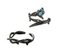 MOBUTOFU 2 Stück Offene Paarringe Dornen rosen Design Verstellbare Unisex Fingerringe Kreative Schwarze Schmuckringe Langlebig und Komfortabel Geschenk für Freunde