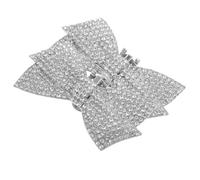 MOBUTOFU 2 Stück Silberne Abnehmbare Schleifen Schuhclips für Flats und Sandalen Eleganter Strass Schuhschmuck für Besondere Momente und Brautjungfern Accessoires