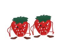 MOBUTOFU 2 Stück Umhängetasche Erdbeer Design PU Schultertasche mit Verstellbarem Riemen Leichte und Kindgerechte Umhängegeldbörse für Mädchen und Kleinkinder Süße Früchte Handtasche