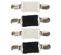 MOBUTOFU 4 Stück Pullover und Schalclip Damen Elastische Cardigan Clips aus Robustem Material Vielseitiger Taillenformer für Strickjacken Schals und Tücher Retro Broschen in Schwarz