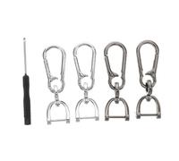 MOBUTOFU 4 Stück Runde Karabiner Schlüsselanhänger aus Metall D Ring mit Schnellverschluss Abnehmbar Robust für Autoschlüssel Rucksack Gürtelclip Stilvoll und Verlustsicher