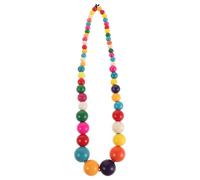 MOBUTOFU Boho Retro Perlenkette für Damen Lange Böhmische Halskette mit Bunten Perlen Komfortabel für Sommerurlaub und Festival Outfits