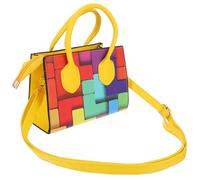 MOBUTOFU Damen Crossbody Bag mit Breitem Schultergurt Mittelgroße Umhängetasche in Modischem Farbkontrast Vielseitig für Shopping Reisen Dating und Alltag Geeignet Praktische Handtasche