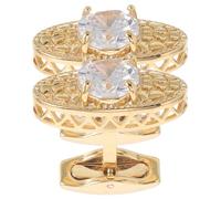 MOBUTOFU Goldene Manschettenknöpfe Hemdenschmuck Accessoires mit Zirkonia aus Kupfer 2 Stück Elegante und Leichte für Formelle Anlässe und Geschäftstreffen