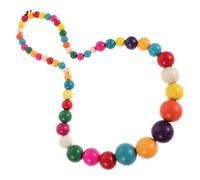 MOBUTOFU Lange Boho Halskette mit Handgefertigten Bunten Holzperlen und Ethnischem Anhänger Trendiger Böhmischer Schmuck für Damen Beim Sommerfest und Festival