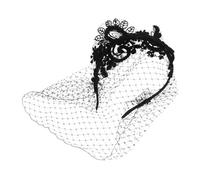 MOBUTOFU Netz-retro-stirnband Für Braut Vintage-brautschleier-fascinator Schwarzer Netzschleier-fascinator Flapper-hochzeitskopfbedeckung Retro-brautstirnband