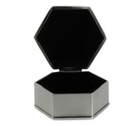 MOBUTOFU Schmuckschatulle mit Vintage Rosenmuster aus Metall Robust und Vielseitig Sechseckige Kleine Dekorative Aufbewahrungsbox für Schmuck für Damen und Mädchen