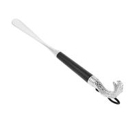MOBUTOFU Schuhlöffel Lang Metall Stabil mit Stilvollem Schlangenkopfgriff aus Zinklegierung und Schwarzem Holz 32cm Lang Schuhanzieher für Herren und Damen