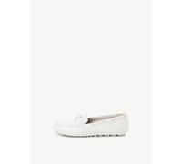 Tamaris Slipper Moccassin Damen – Leder, flach, weiß – Größe 37