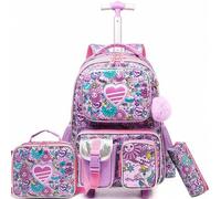 Mochila con Ruedas Niña Primaria Mochilas Bolsa de Almuerzo Estuche Escolares