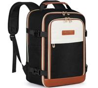 MOCOCITO Handgepäck Rucksack für Ryanair 40x20x25, Untersitz-Kabinentasche, Maximale Größe der Kabinenreisetasche Flugtasche, Gepäck Weekender mit Schultergurt 20L(schwarz-braun-weißes Farbschema)