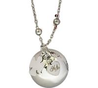 MODA MavillA Engelsrufer Halskette für Schwangerschaft, Engel-Anruf, Geschenkverpackung inklusive Lange Schwangerschaftskette, Klangkugel mit Pendel, Groß, Silber