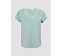 QS Modalmix-Shirt mit Spitzenblende