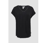 QS Modalmix-Shirt mit Spitzenblende