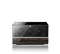 MODALO Clasico Premium Uhrenbeweger - Watch Winder für 3 Uhren, Luxus Design mit Touch-Display, Flüsterleiser Motor, Individuell Einstellbare Programme, Hochwertige Verarbeitung (Schwarzes Makassar)