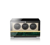 MODALO Clasico Premium Uhrenbeweger - Watch Winder für 3 Uhren, Luxus Design mit Touch-Display, Flüsterleiser Motor, Individuell Einstellbare Programme, Hochwertige Verarbeitung (Malachit)