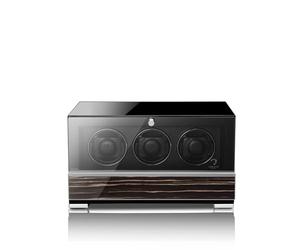 MODALO Clasico Premium Uhrenbeweger - Watch Winder für 3 Uhren, Luxus Design mit Touch-Display, Flüsterleiser Motor, Individuell Einstellbare Programme, Hochwertige Verarbeitung (Schwarzes Makassar)