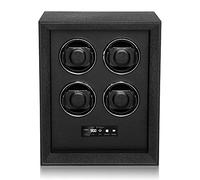 MODALO SafeSystem Uhrenbeweger - Automatischer Watch Winder für 2/4 / 8/12 Uhren, geeignet für Tresore, leiser Motor, luxuriöse zur sicheren Aufbewahrung (Uhrenbeweger für 4 Uhren, Schwarz)