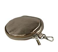 modamoda de P10 / P08 Damen Leder Rauleder Geldbörse Münzgeldbörse Taschenanhänger ø 11,5 cm handmade in Italy, Farbe:Altgold-Metallic