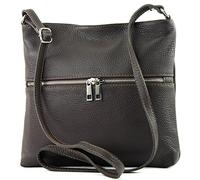 modamoda de T144 Damen Leder Umhängetasche Schultertasche Messenger bag handmade in Italy, Farbe:Dark Chocolate2021