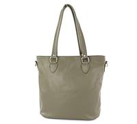 modamoda de - T215 - Italienische Ledertasche Shopper Large, Farbe:Olivgrün