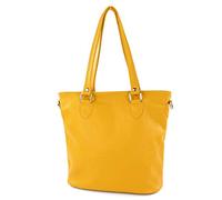 modamoda de - T215 - Italienische Ledertasche Shopper Large, Farbe:Sonnengelb