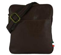 modamoda de - T256 - ital. Umhängetasche Messengertasche Klein aus Leder, Farbe:Dark Chocolate