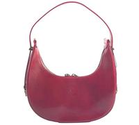 modamoda de T266 Damen Leder Vintage Halbmondtasche, 3 Modelle, handmade in Italy (Modell B - Dunkelrot)